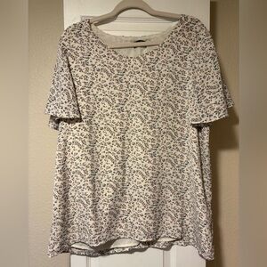MIKAROSE crème printed silky shirt size L